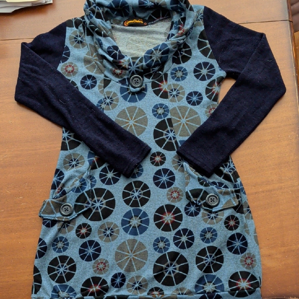 Luna Claire Blue and Black Sweater Tunic